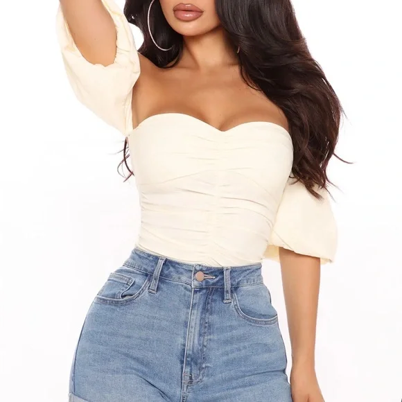 Fashion Nova With Desire Ivory Bodysuit - Picture 2 of 6